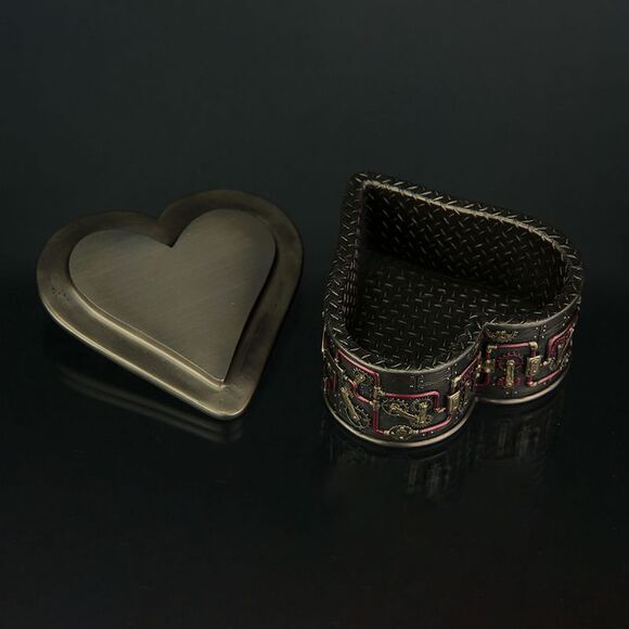 Heart Shaped Steampunk Octopus Trinket / Stash Box - Picture 3 of 3